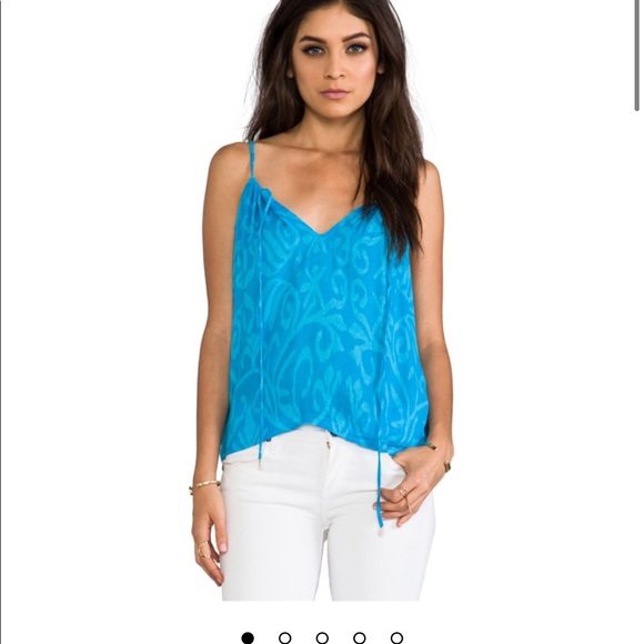 Indah Mazzy Drawstring Loose Tank Torquoise M - Picture 2 of 15